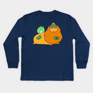 Lily Pad Lion and Frog Kids Long Sleeve T-Shirt